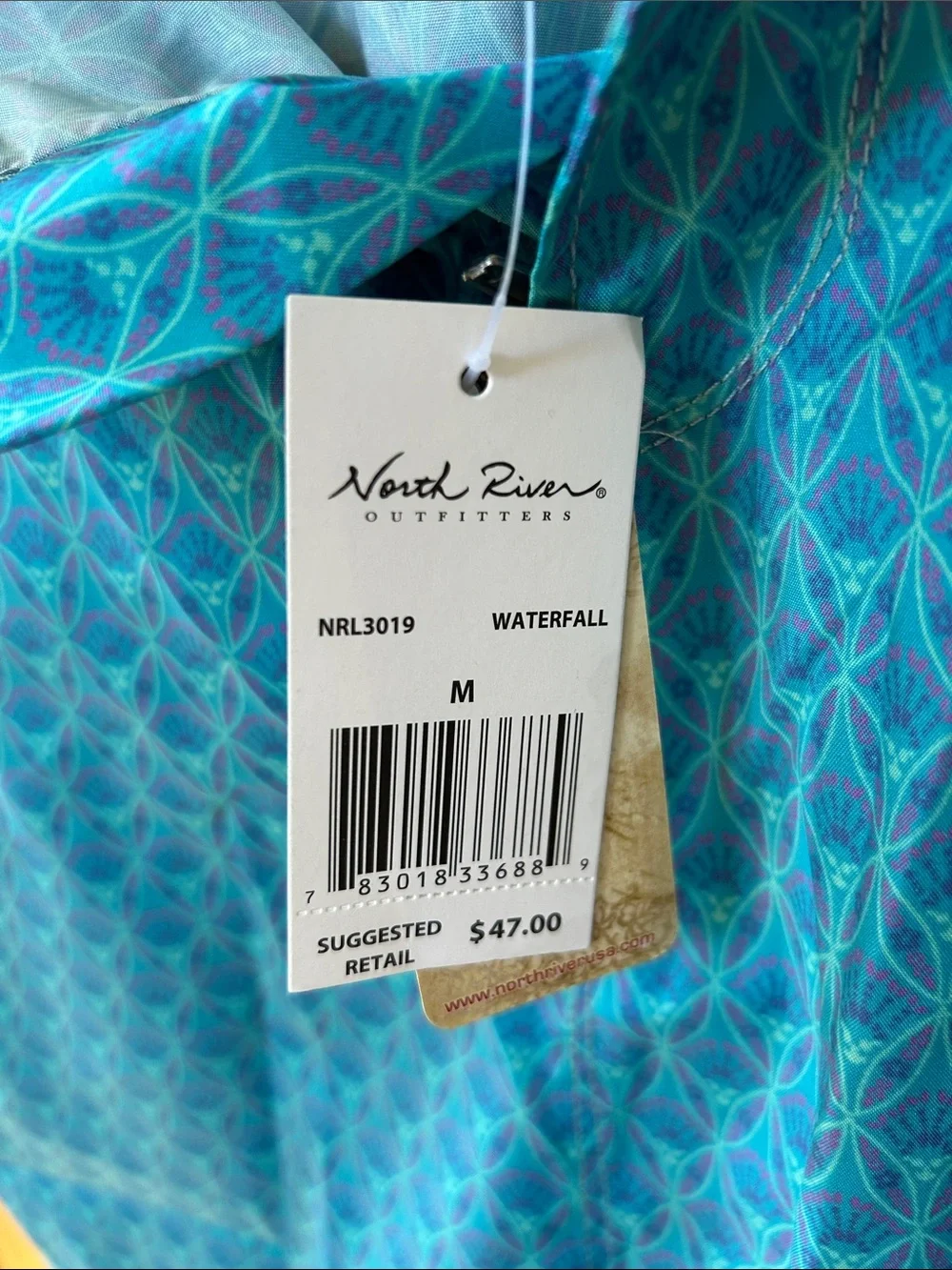 North River Skort Blue Geometric Print Skirt with Shorts SPF‎ Pockets NWT